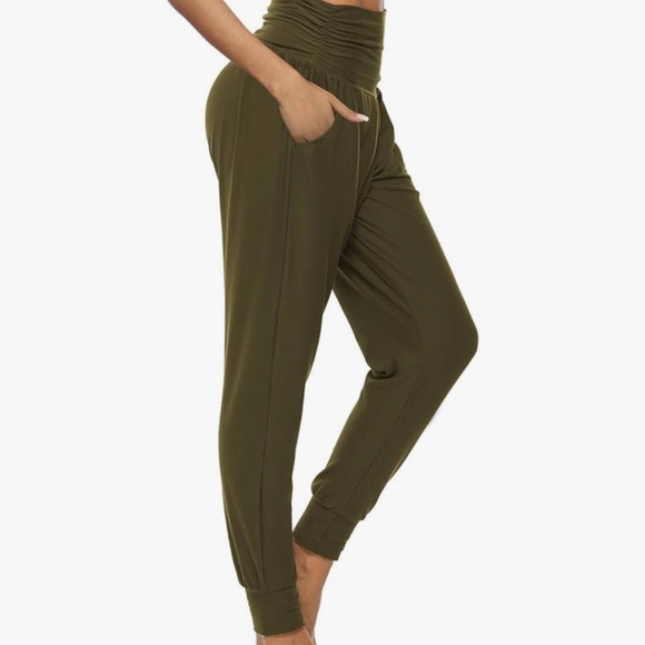 DIBAOLONG -ARMY GREEN  Yoga Joggers with Pockets - Picture 1 of 8